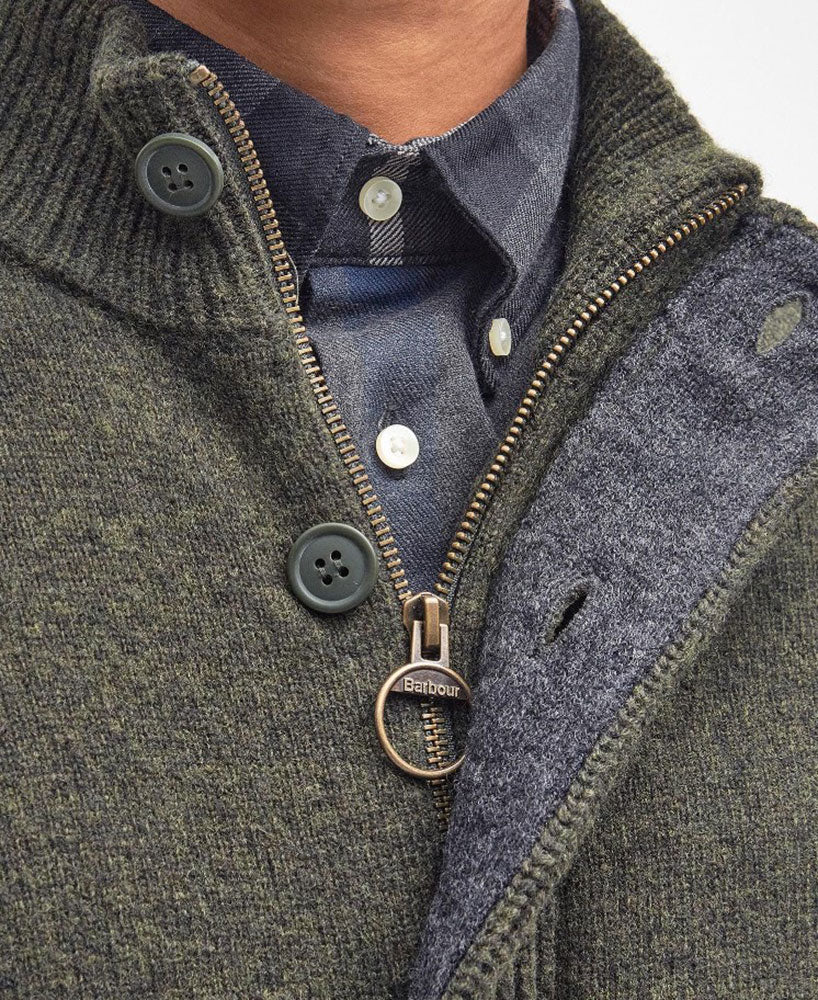 BARBOUR MAGLIONE ESSENTIAL PATCH - CON ZIP_GN73_SEAWEED