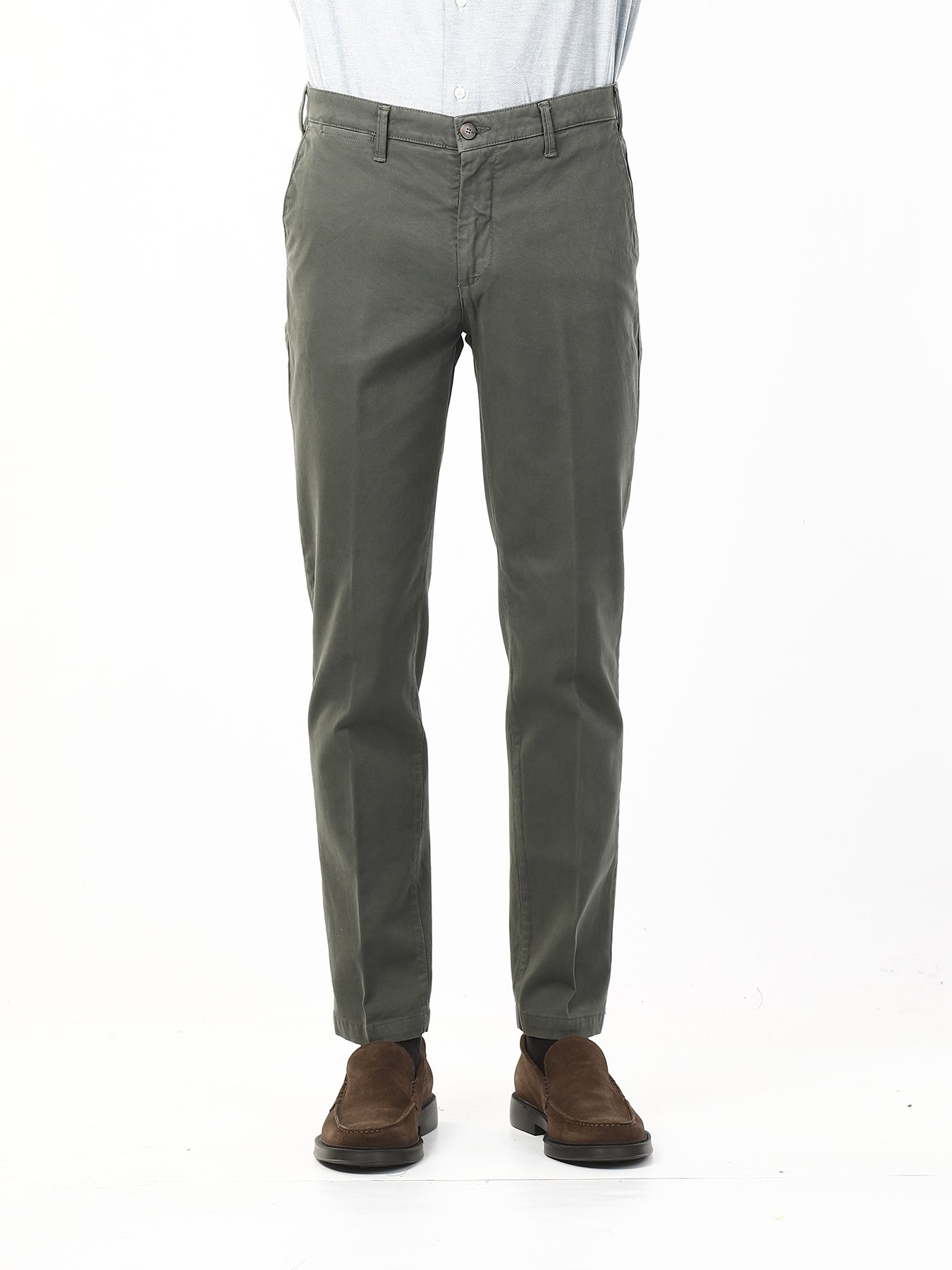 OLD RIVER PANTALONI IN FUSTAGNO_VERDE SCURO