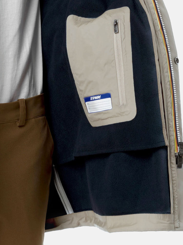 KWAY MARLYN BONDED_B2A _BEIGE CASHMERE - BLUE DEPTH