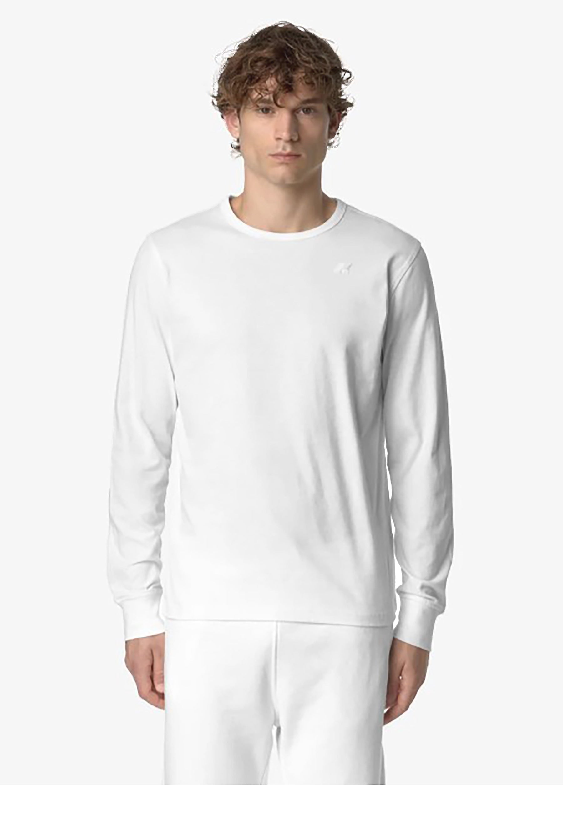 KWAY T-SHIRT MANICA LUNGA ELMER JS PEACH_ X42_WHITE GARDENIA