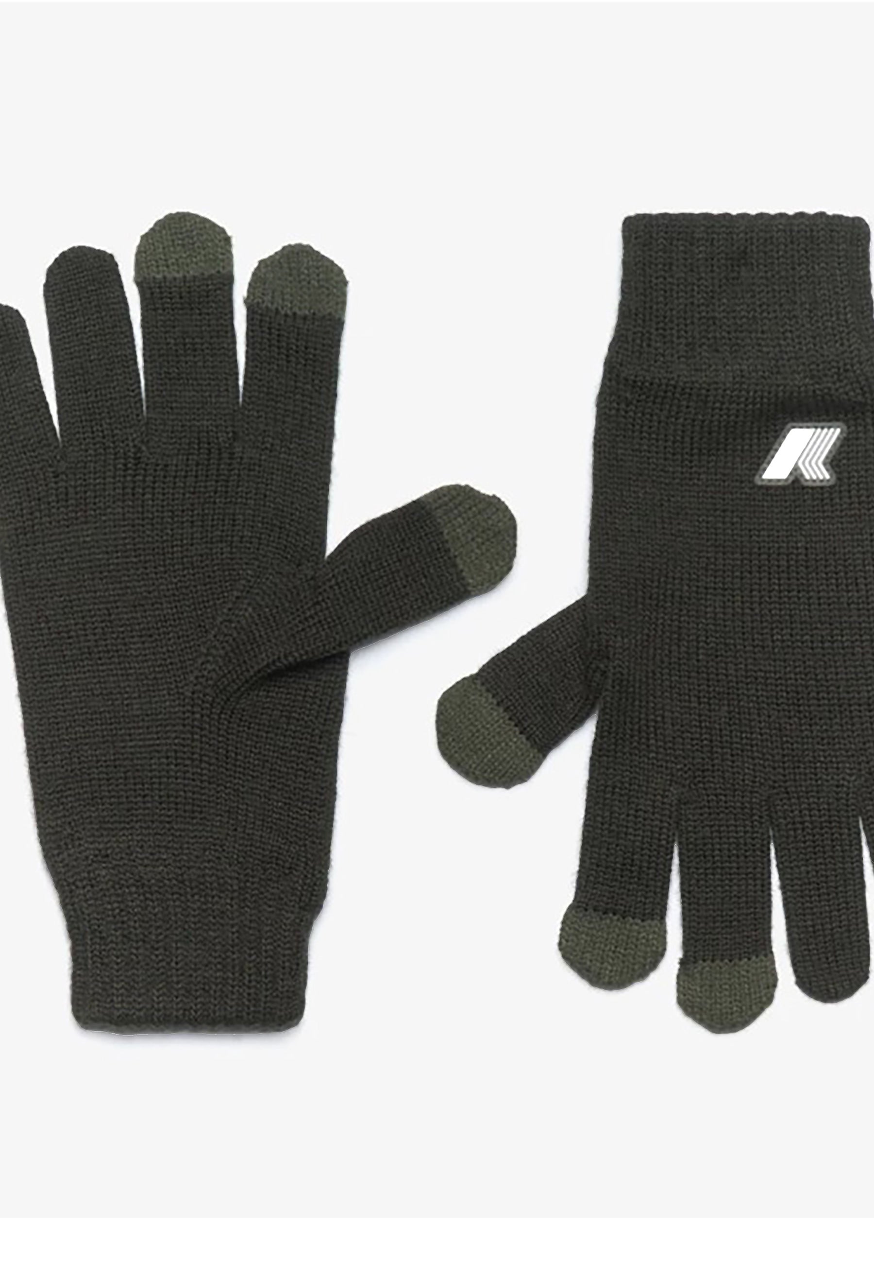 KWAY GUANTI ALFRED CARDIGAN STITCH WOOL_AZ4_GREEN BLACKISH MELANGE