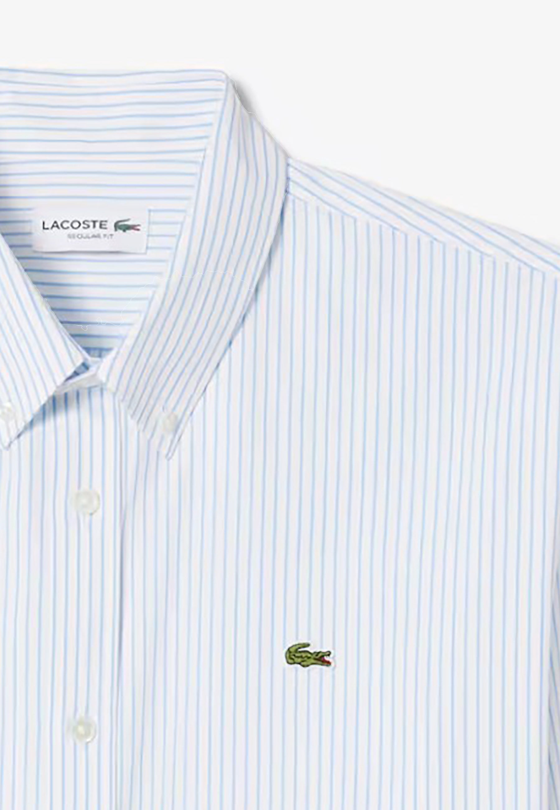 LACOSTE CAMICIA REGULAR FIT A RIGHE PINPOINT_F6Z