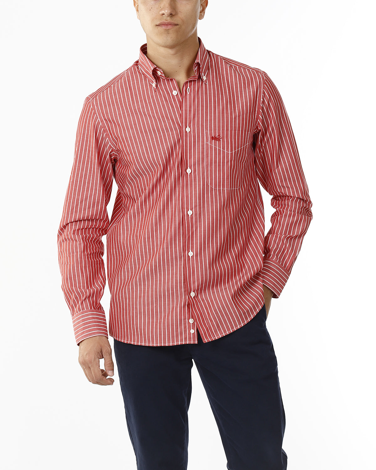 CAMICIA A RIGHE ROSSE LARGHE