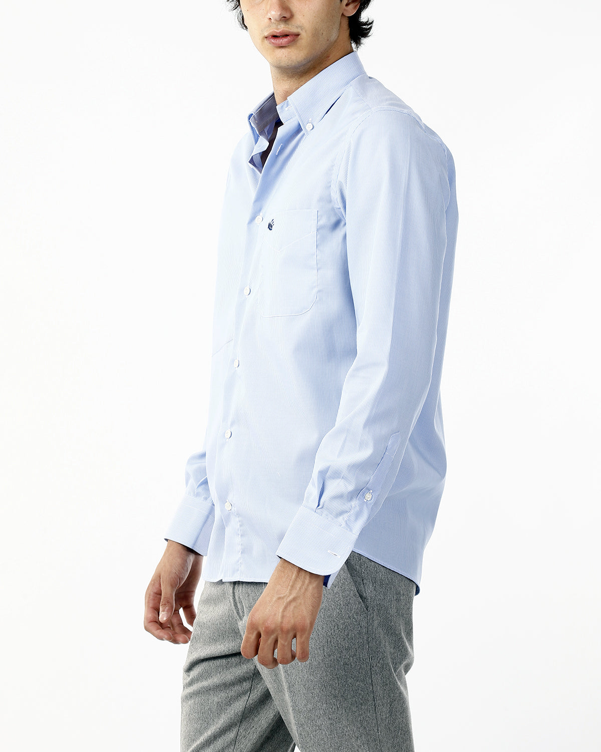 CAMICIA MICRORIGA CELESTE - NO IRON