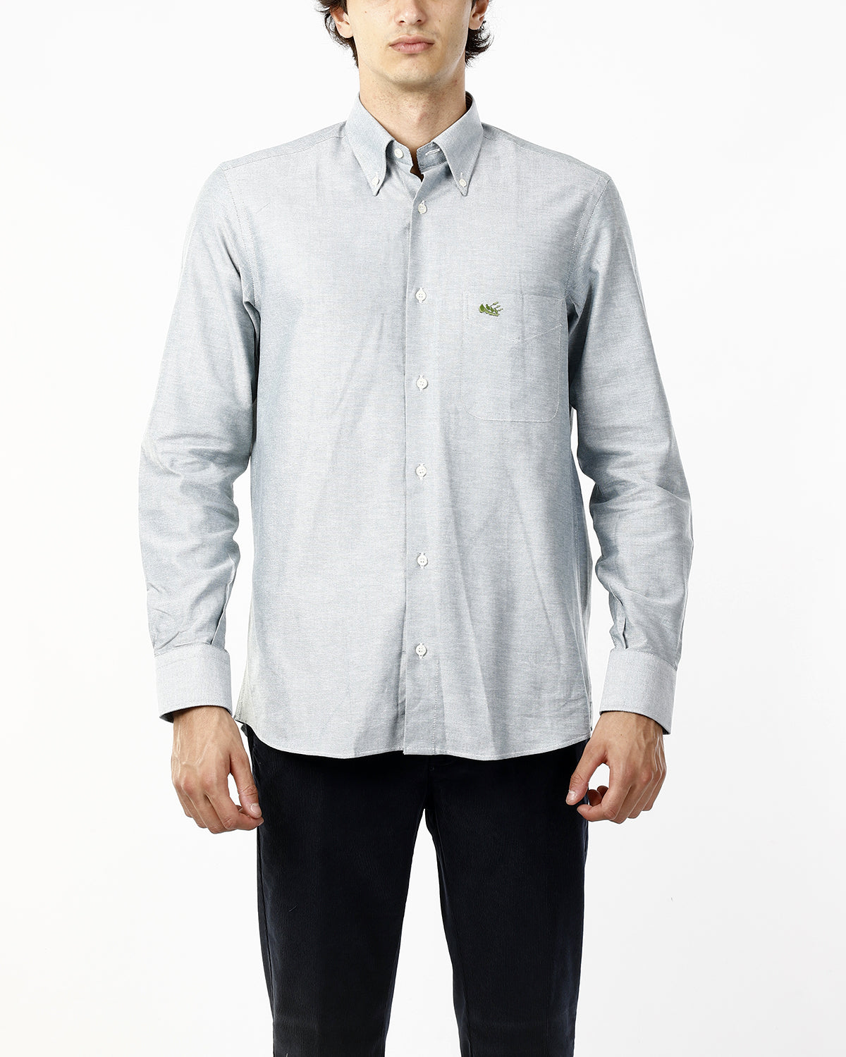 CAMICIA TINTA UNICA CON RIPORTO_VERDE