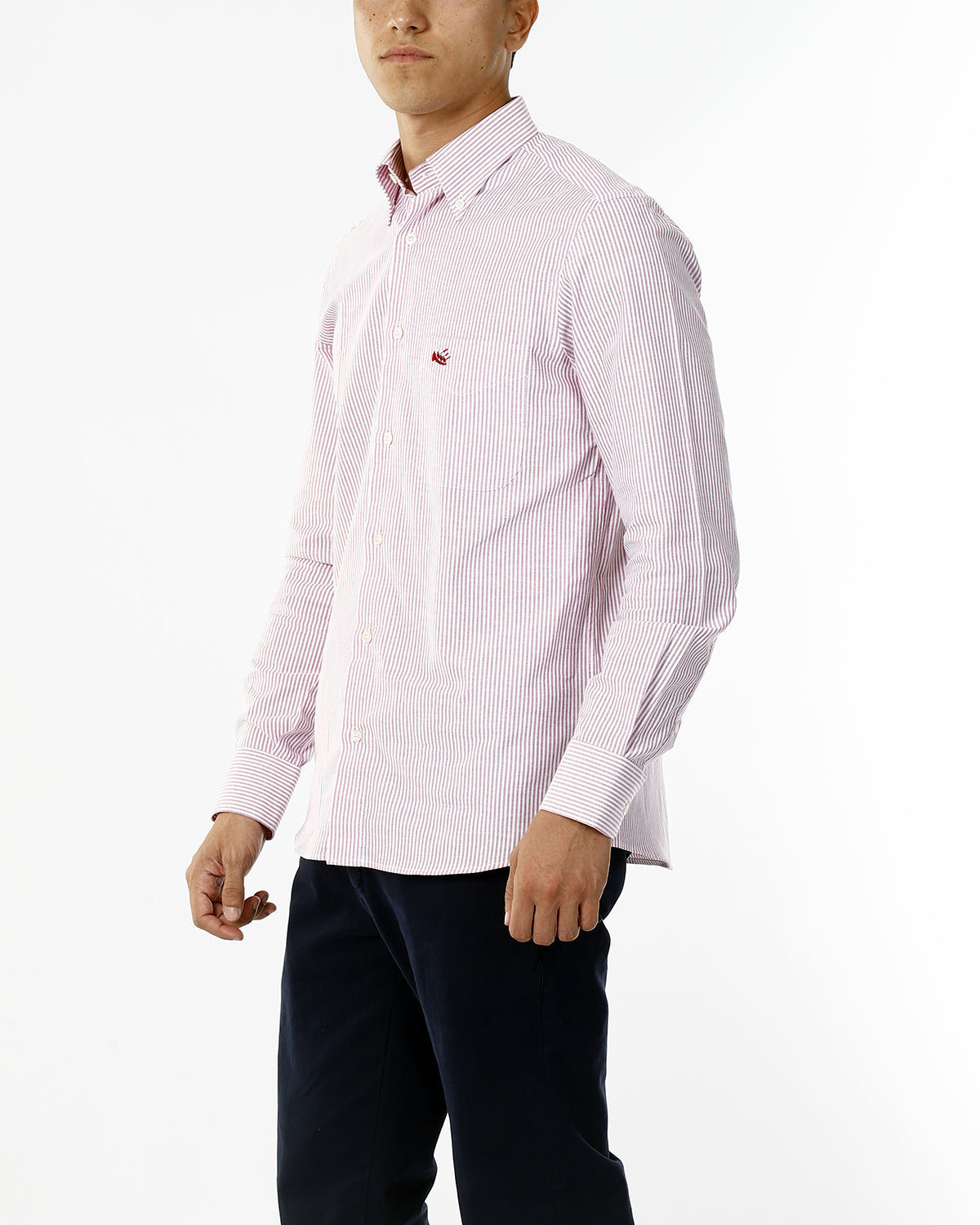 OLD RIVER CAMICIA A RIGHE E LOGO SU TONO_ROSSO