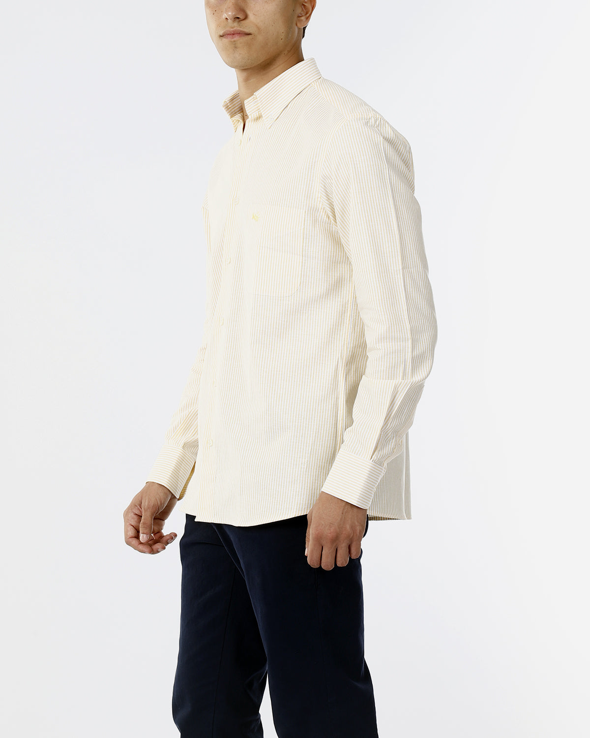 OLD RIVER CAMICIA A RIGHE E LOGO SU TONO_GIALLO