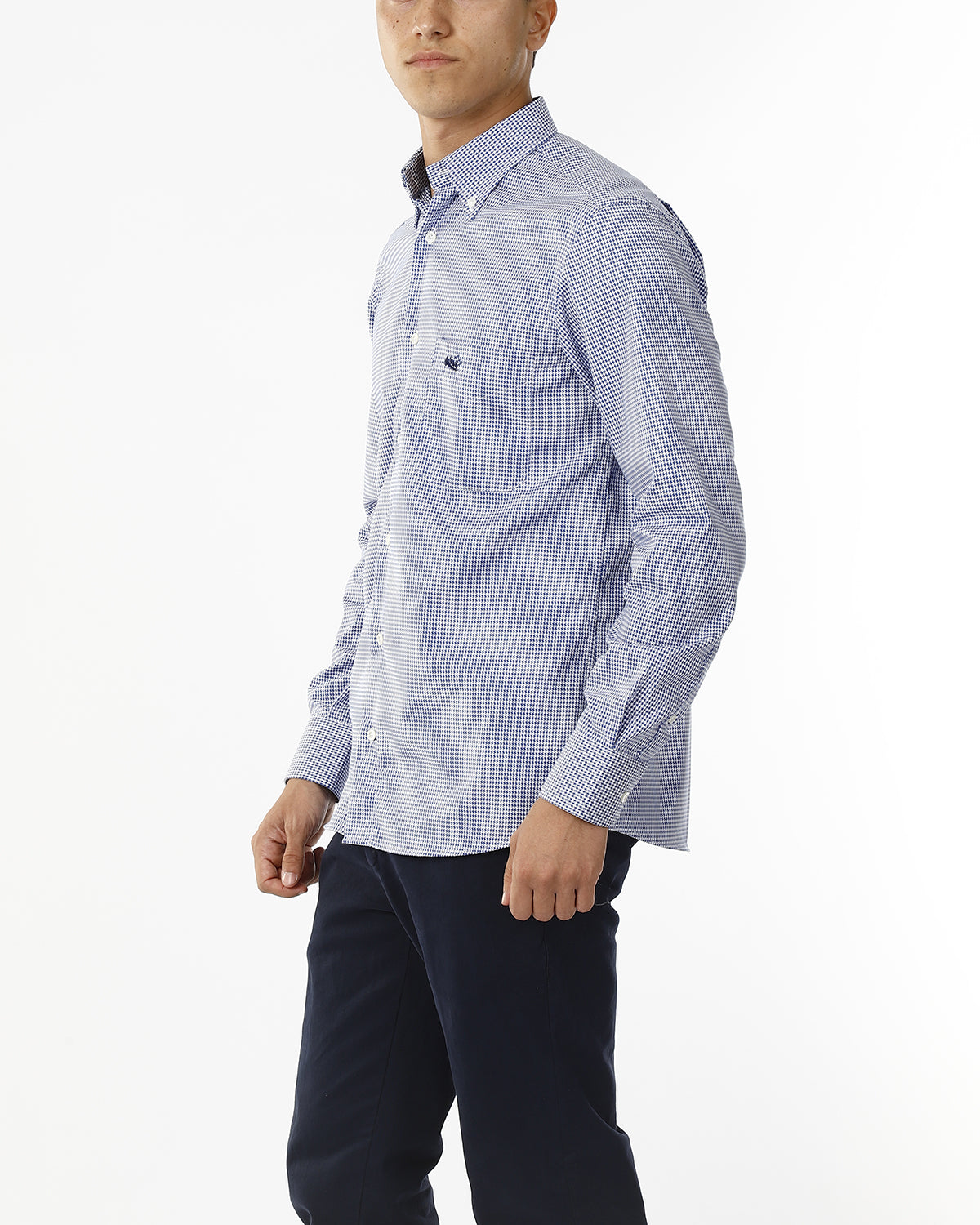 CAMICIA IN MICROFANTASIA PIED DE POULE - NO IRON