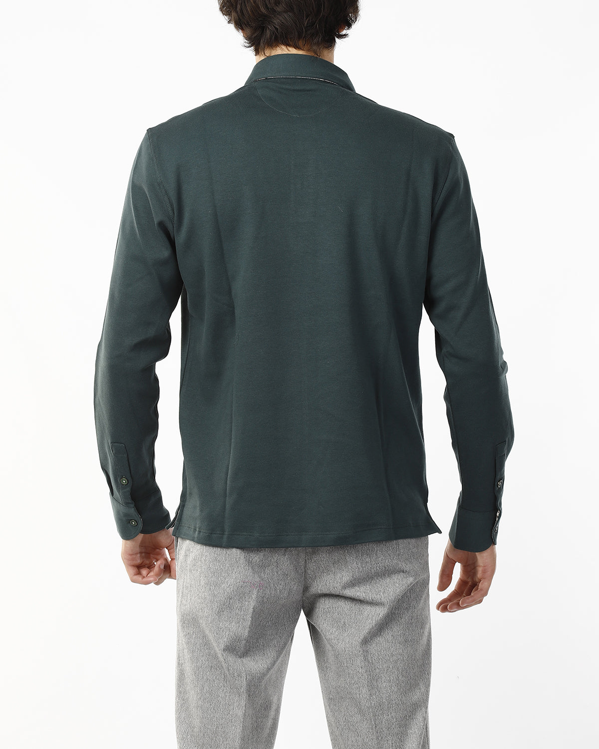 POLO IN FELPA LISCIA_VERDE