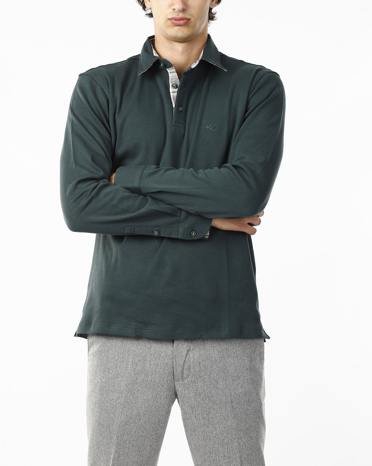 POLO IN FELPA LISCIA_VERDE