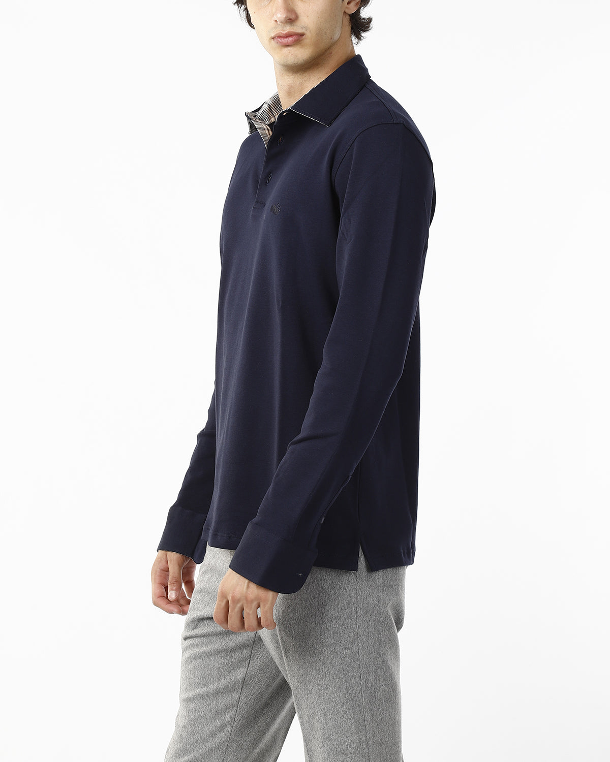 POLO IN FELPA LISCIA_BLU