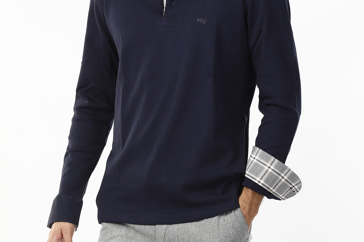 POLO IN FELPA LISCIA_BLU