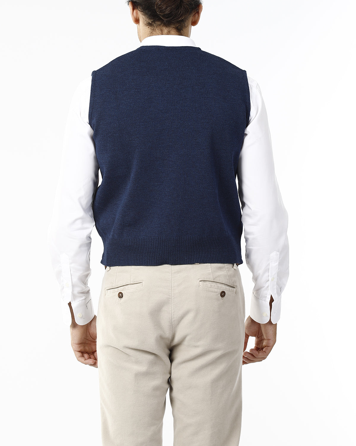 GILET CON BOTTONI E SCOLLO V_AVION