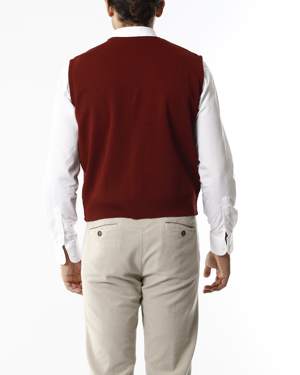 GILET CON BOTTONI E SCOLLO V_SANGRIA