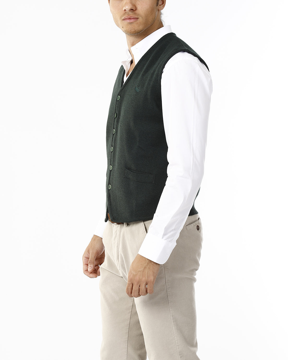 GILET CON BOTTONI E SCOLLO V_BRITISH