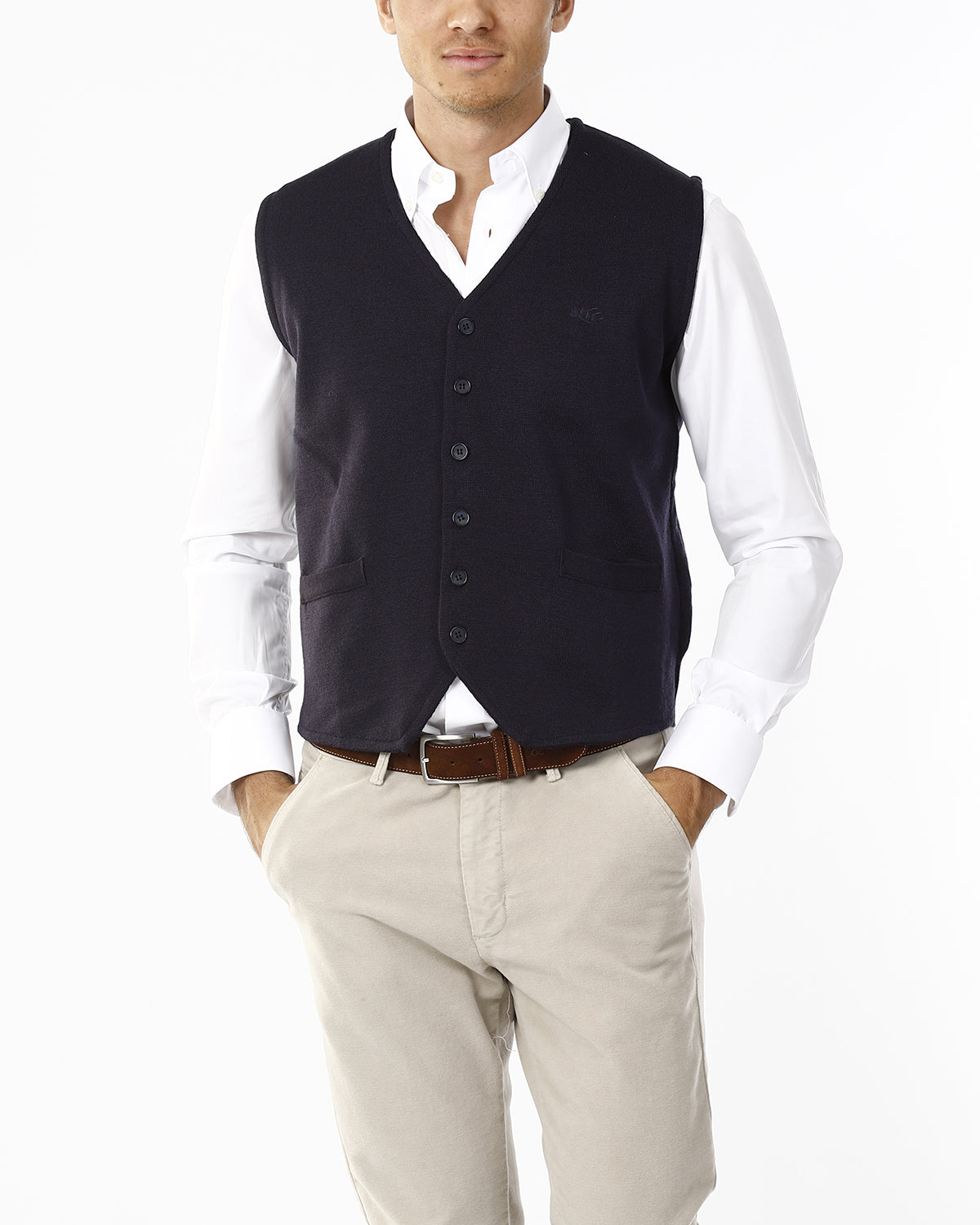 GILET CON BOTTONI E SCOLLO V_TENEBRA