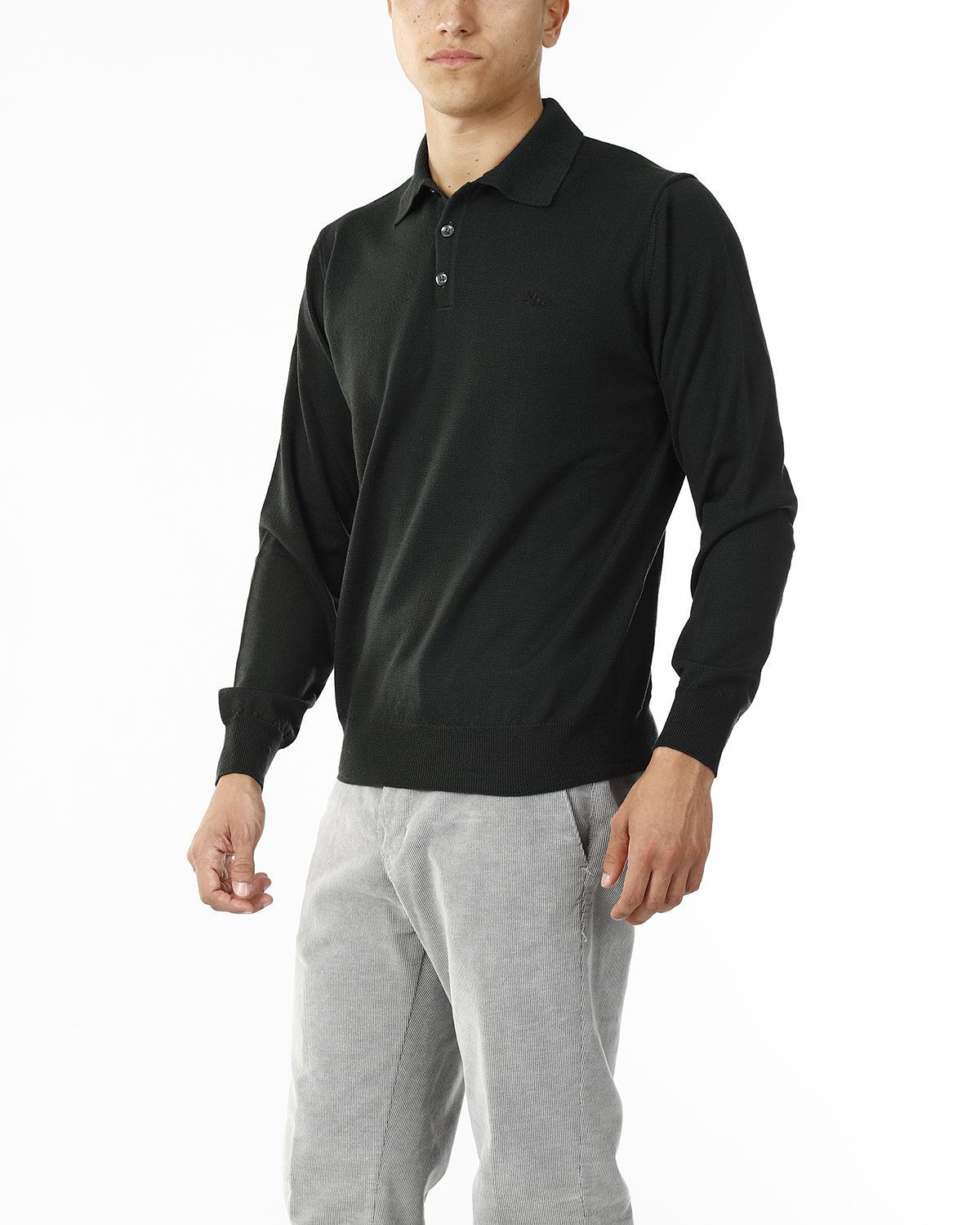 POLO IN MAGLIA - LANA EXTRAFINE 100%_VERDE