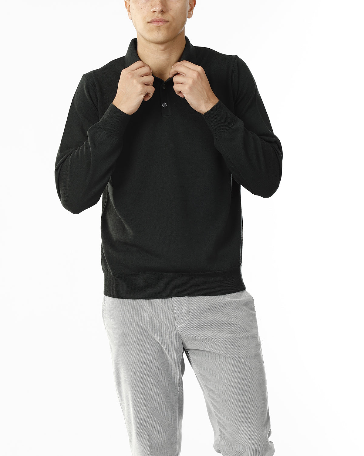 POLO IN MAGLIA - LANA EXTRAFINE 100%_VERDE