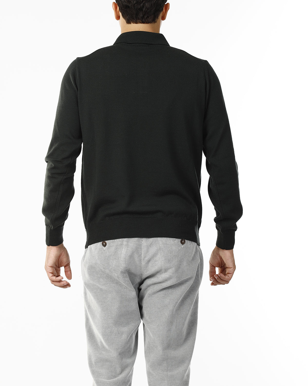 POLO IN MAGLIA - LANA EXTRAFINE 100%_VERDE