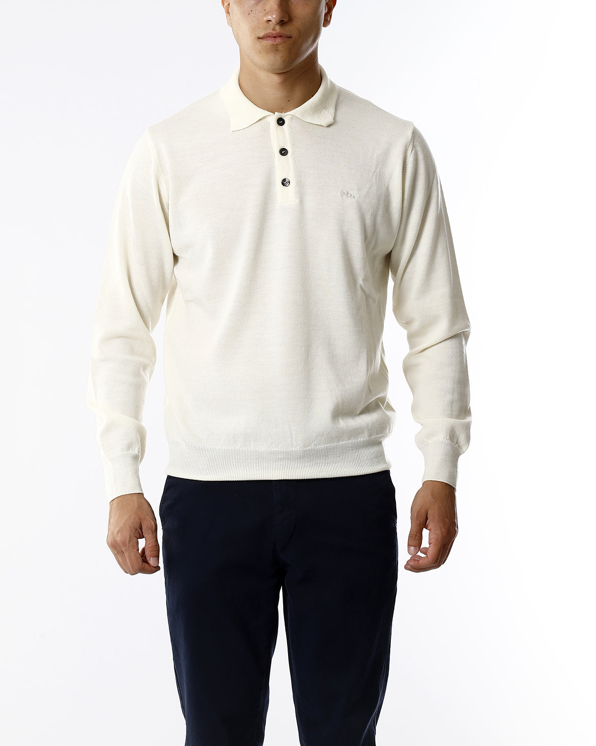 POLO IN MAGLIA - LANA EXTRAFINE 100%_PANNA
