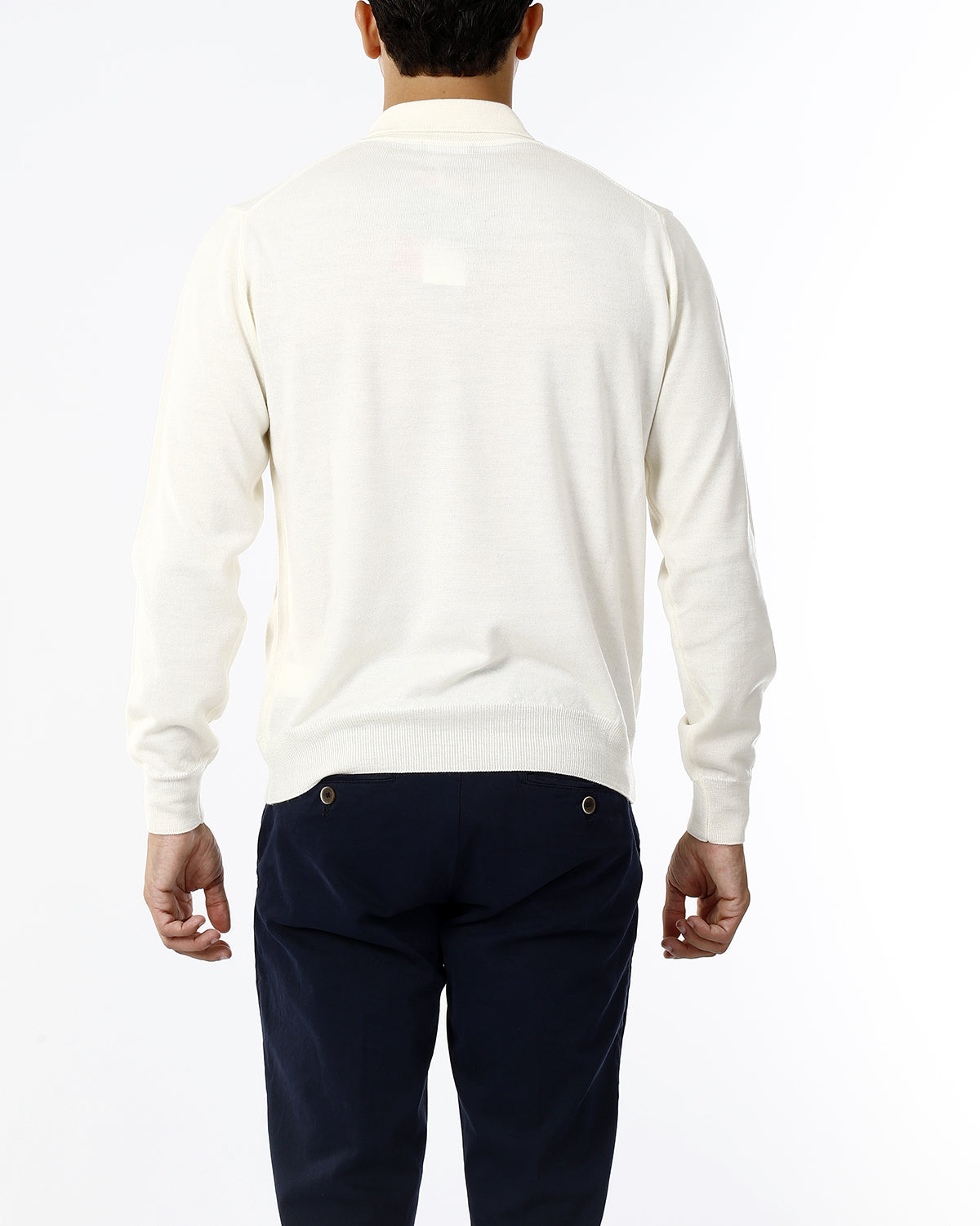 POLO IN MAGLIA - LANA EXTRAFINE 100%_PANNA