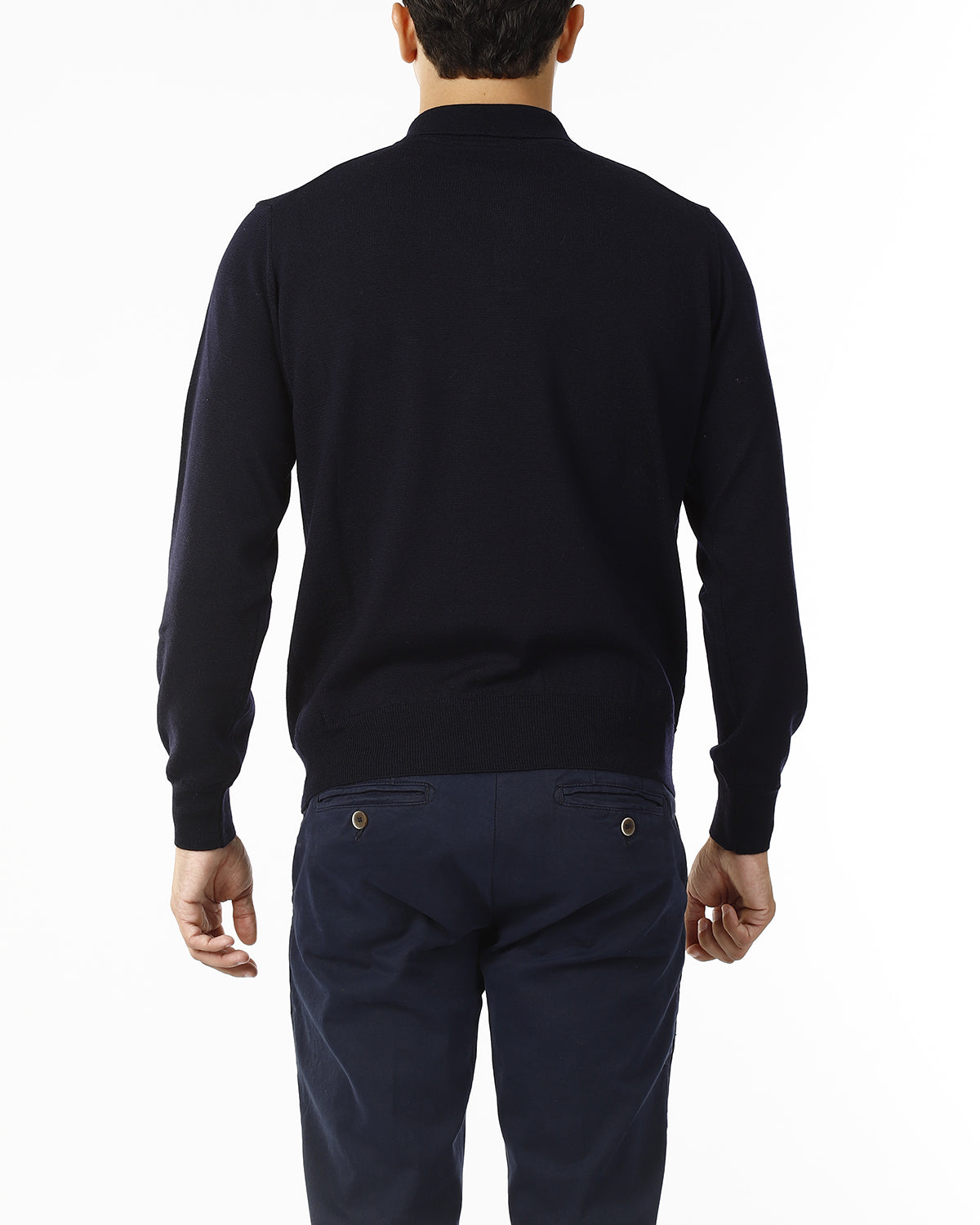 POLO IN MAGLIA - LANA EXTRAFINE 100%_TENEBRA