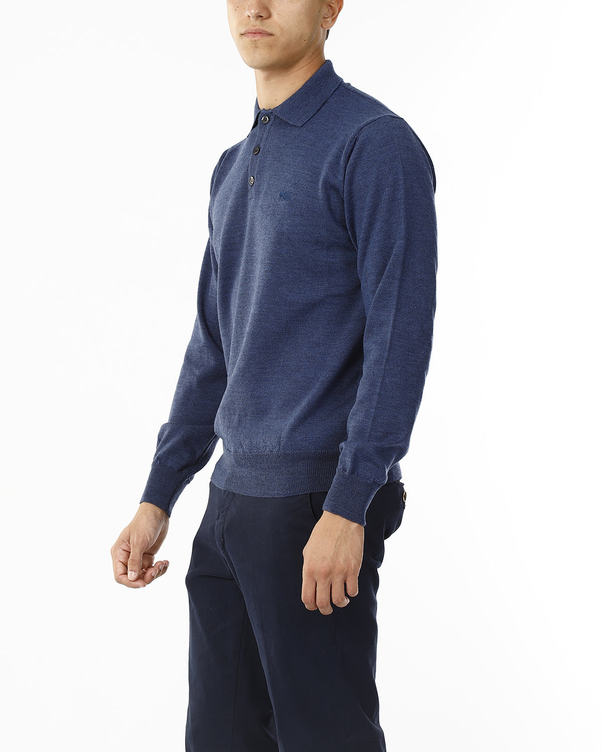 POLO IN MAGLIA - LANA EXTRAFINE 100%_PROFONDO