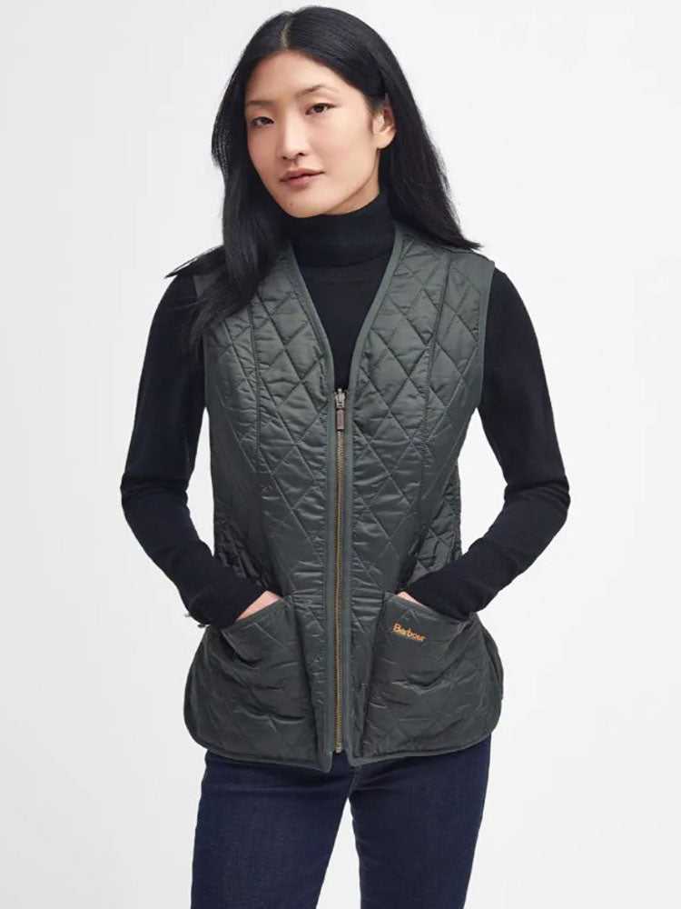 BARBOUR GILET TRAPUNTATO/FODERA PILE BETTY_OL71_DARK OLIVE