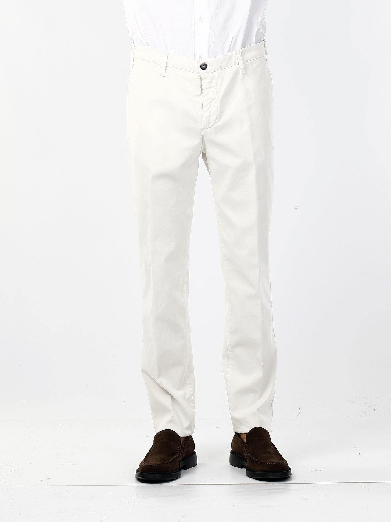 OLD RIVER PANTALONI TASCA AMERICANA - MODERN FIT_BIANCO