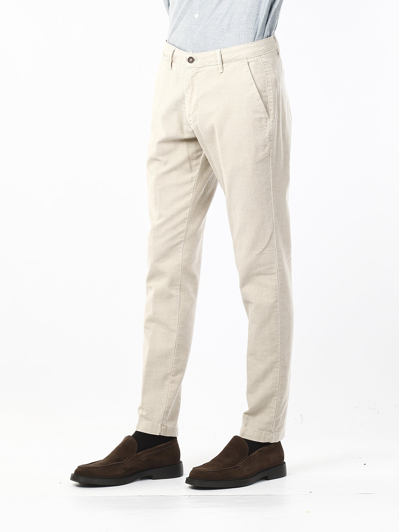 OLD RIVER PANTALONI IN FUSTAGNO MICROFANTASIA_BEIGE