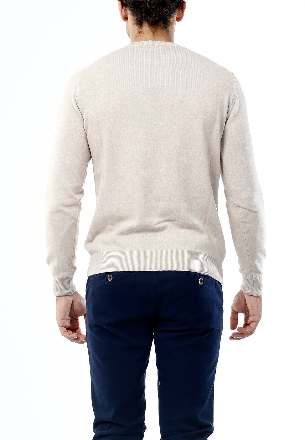 OLD RIVER MAGLIONE GIROCOLLO MINIMAL_SABBIA