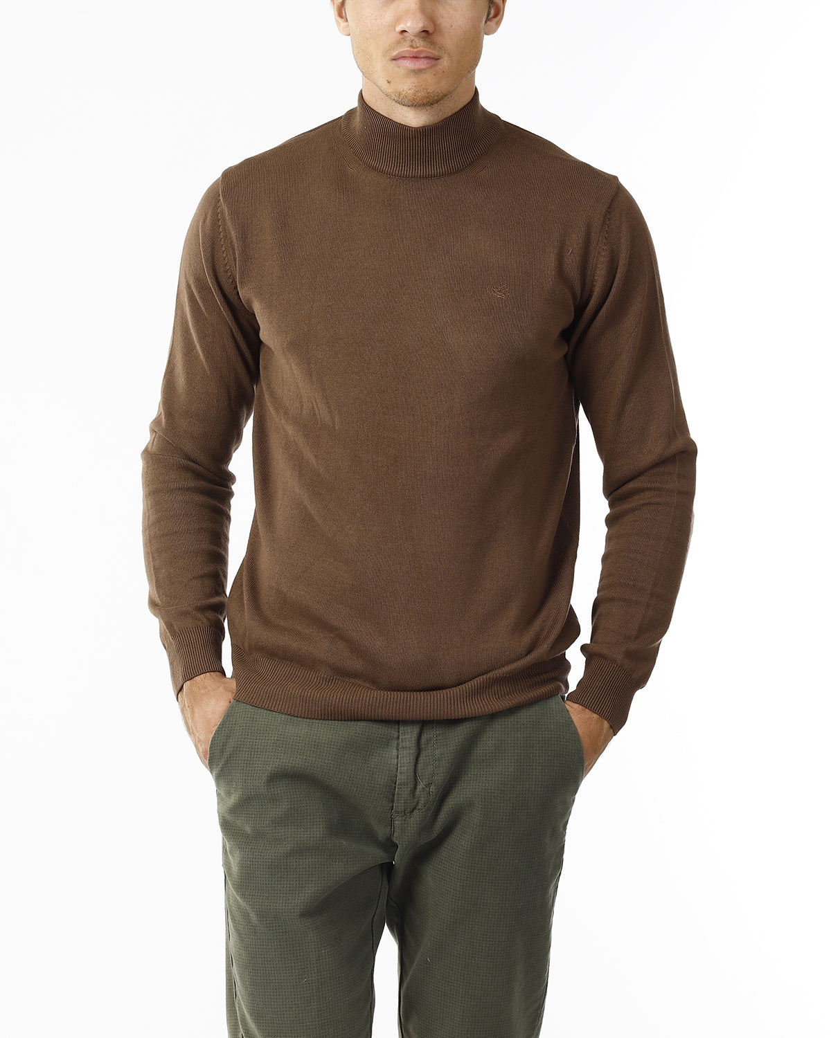 LUPETTO MINIMAL MAGLIA RASATA_TABACCO