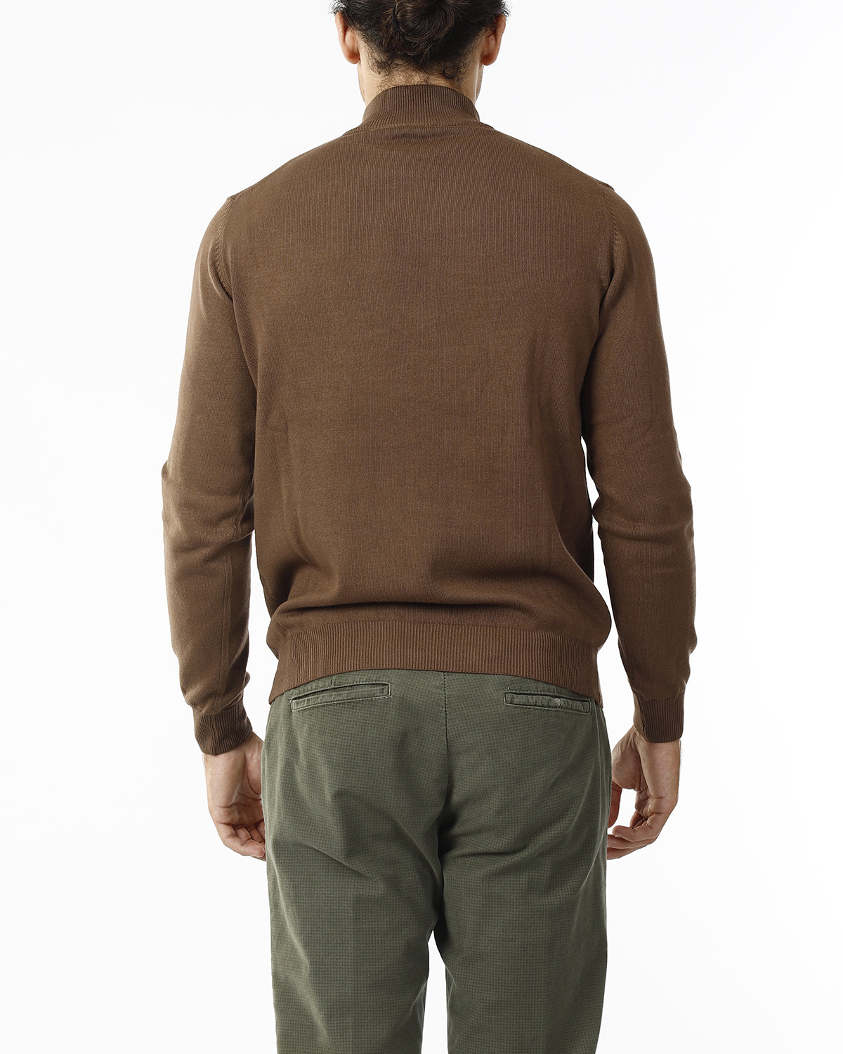 LUPETTO MINIMAL MAGLIA RASATA_TABACCO