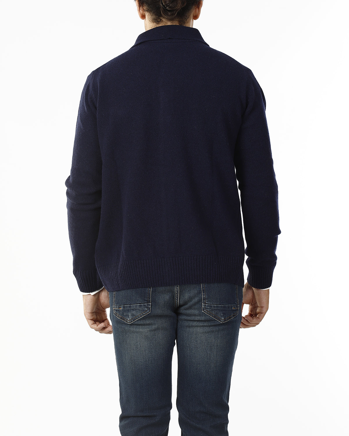 CARDIGAN CON COLLETTO E BOTTONI_BLU