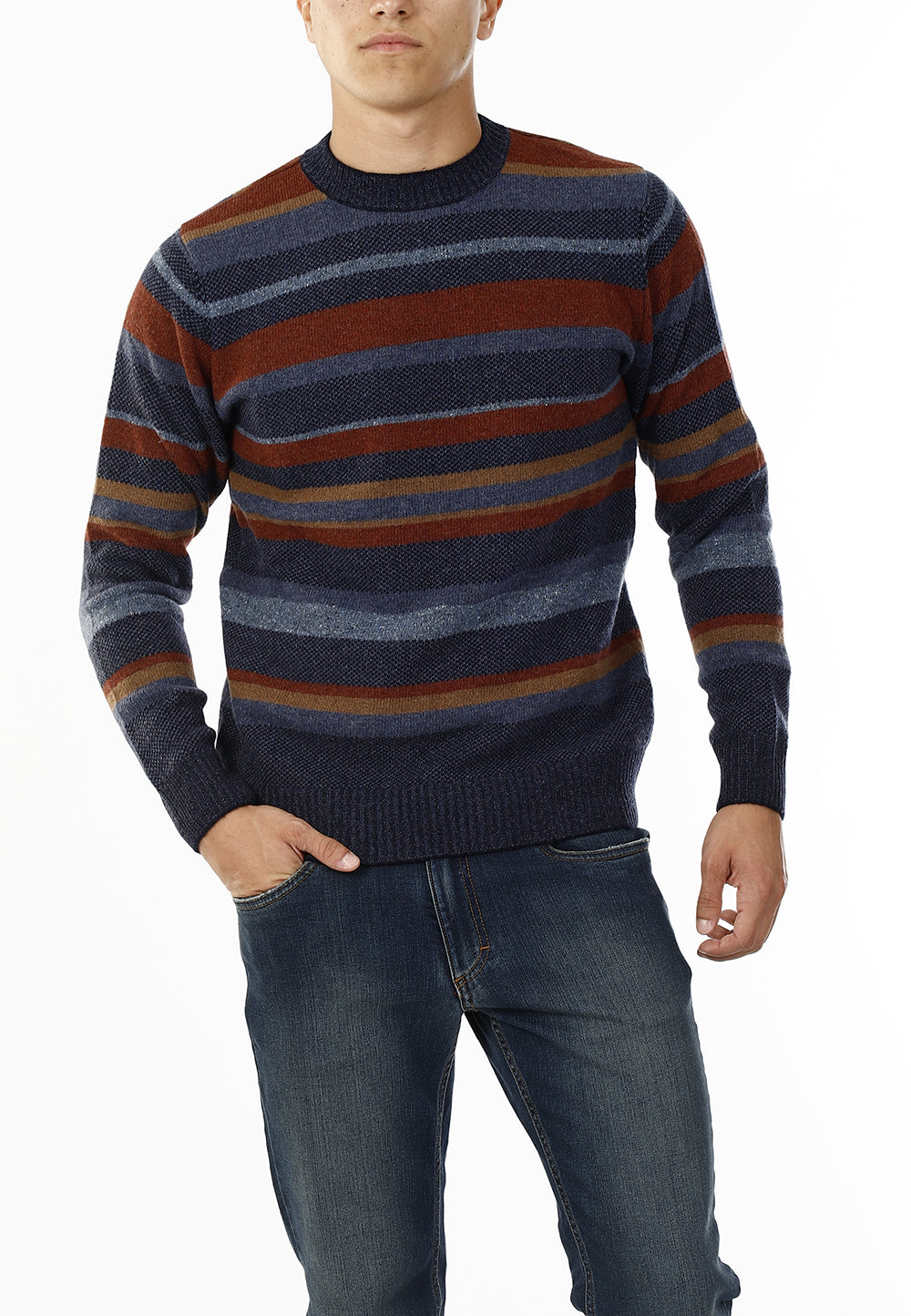 MAGLIONE GIROCOLLO MULTIRIGHE_AVION