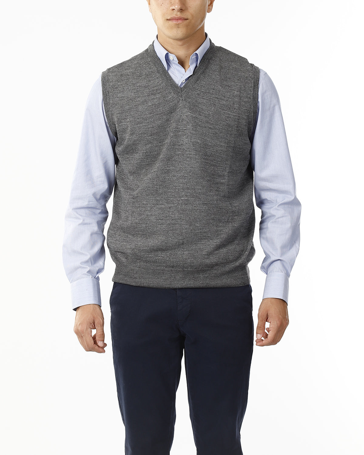 GILET SCOLLO V_GRIGIO