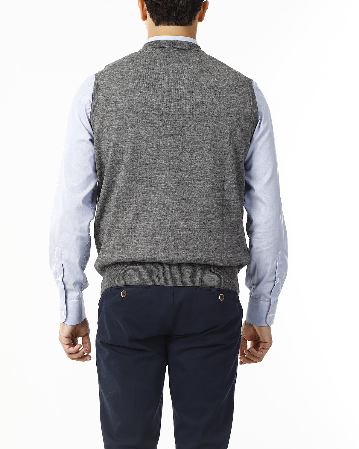 GILET SCOLLO V_GRIGIO