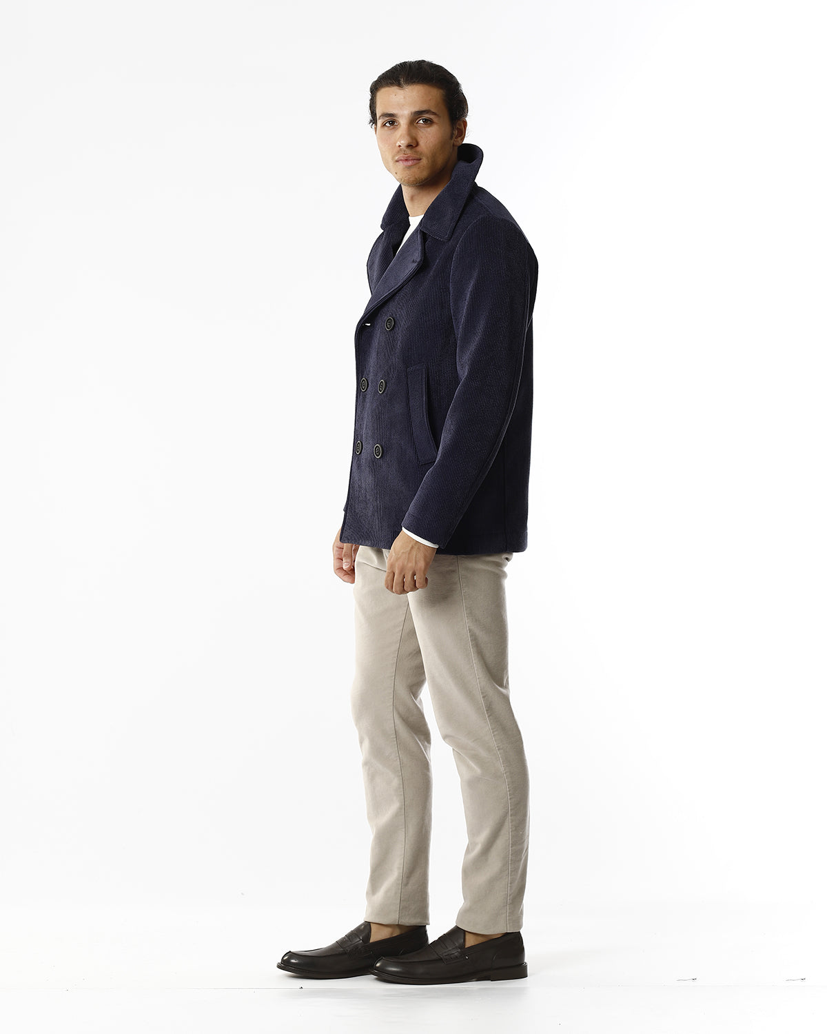 GIACCA DOPPIOPETTO VELLUTO A COSTE_BLU