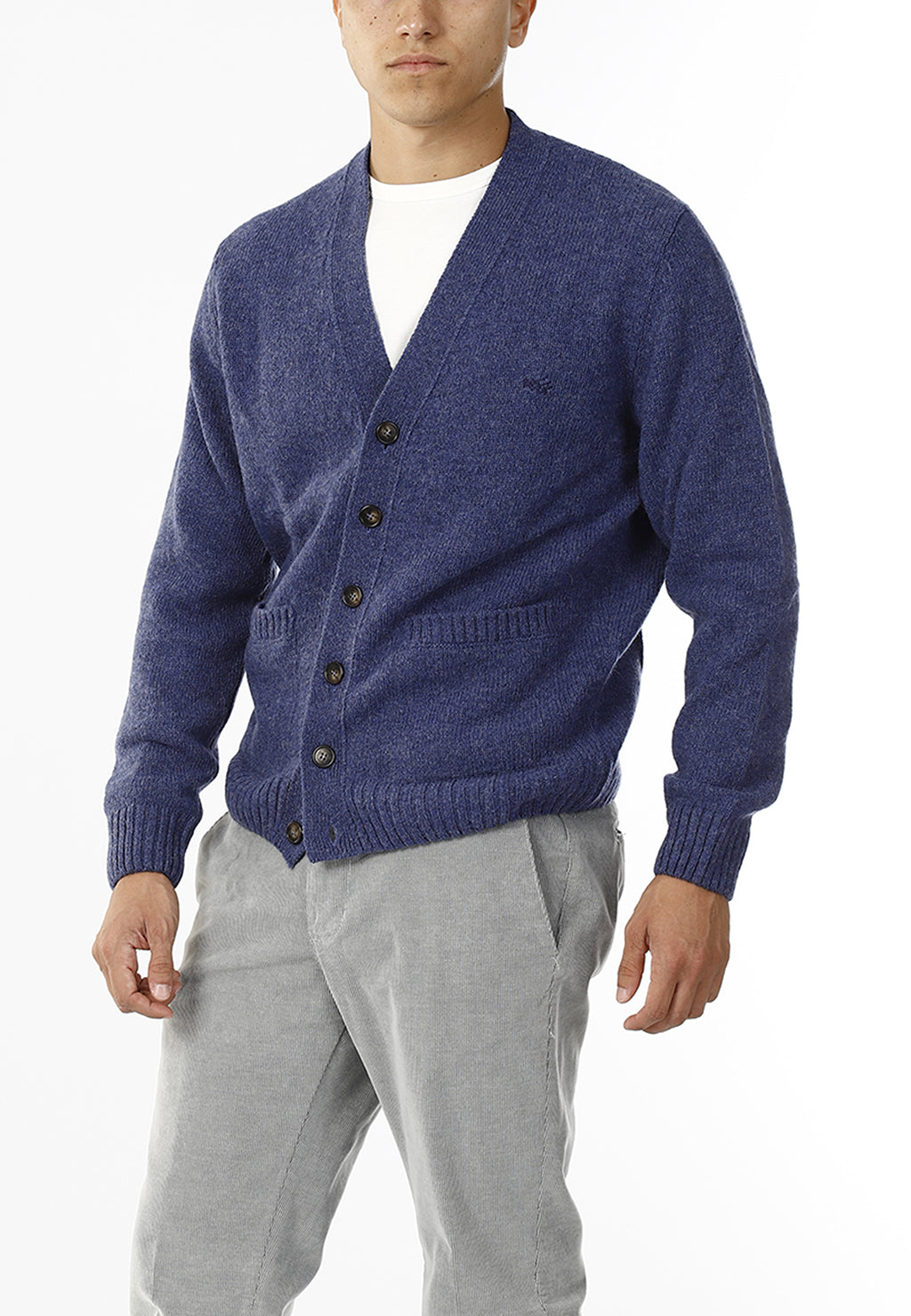 CARDIGAN SCOLLO V LANA SHETLAND 100%_AVION