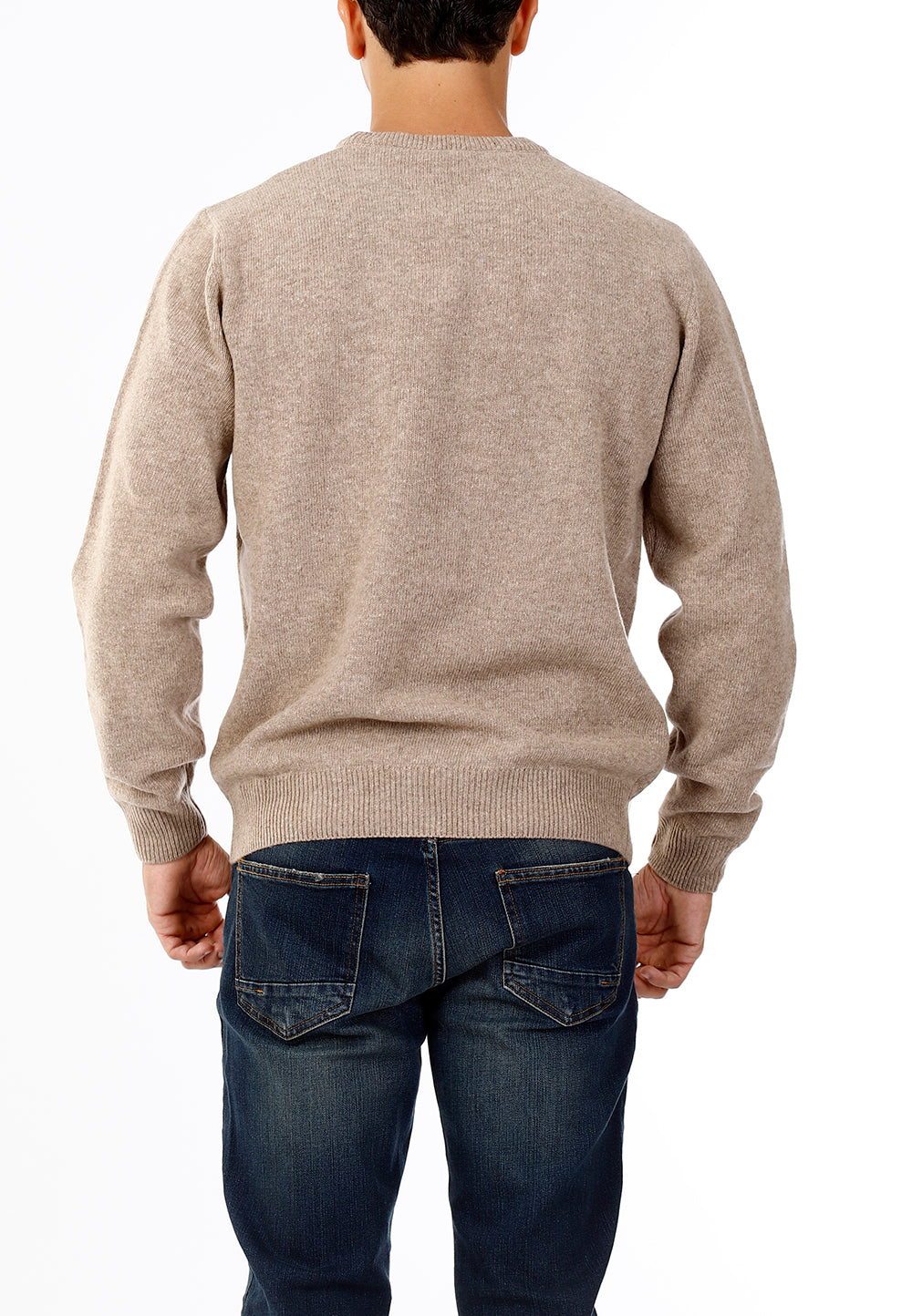 OLD RIVER MAGLIONE GIROCOLLO MINIMAL LANA_BEIGE