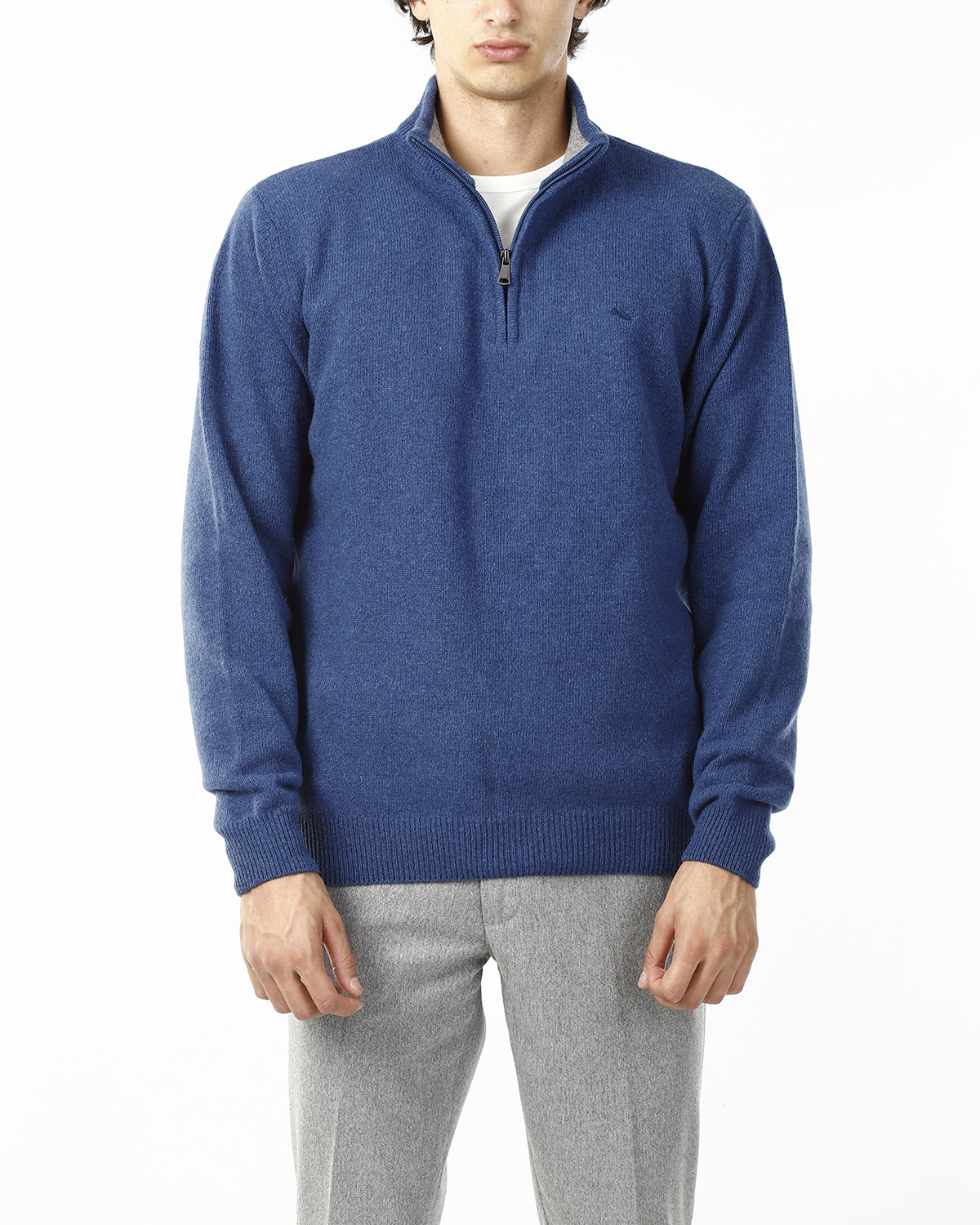 MAGLIONE CON LUPETTO MEZZA ZIP_AVION