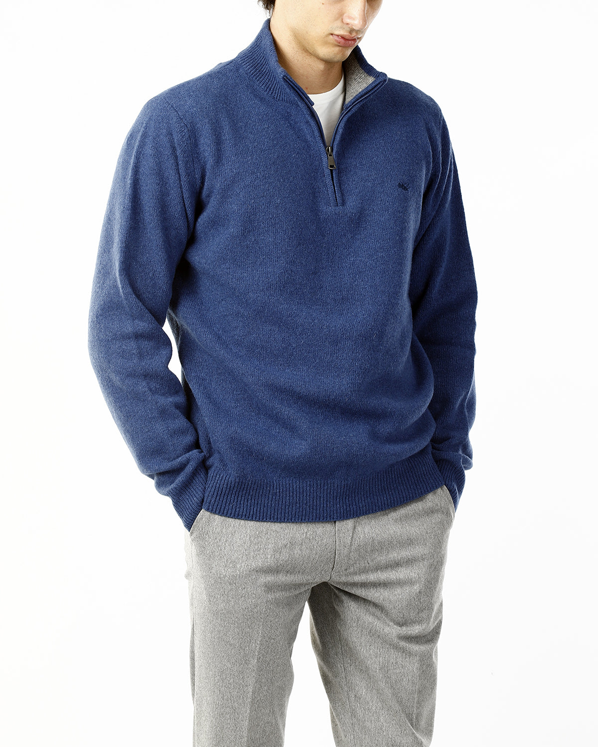 MAGLIONE CON LUPETTO MEZZA ZIP_AVION