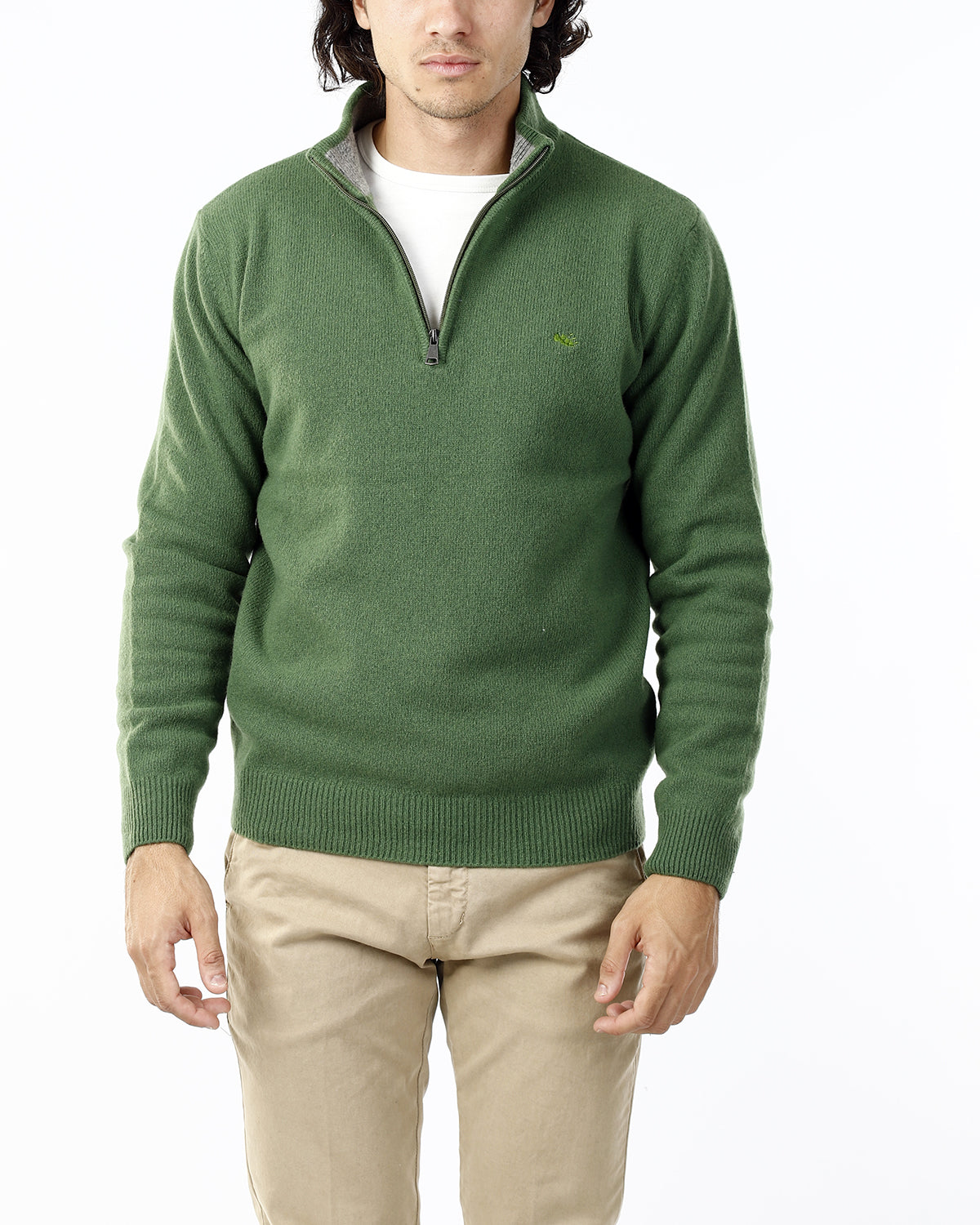 MAGLIONE CON LUPETTO MEZZA ZIP_PRATO