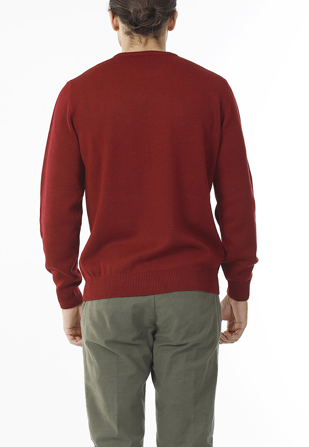 MAGLIONE GIROCOLLO MINIMAL MISTO LANA_ROSSO