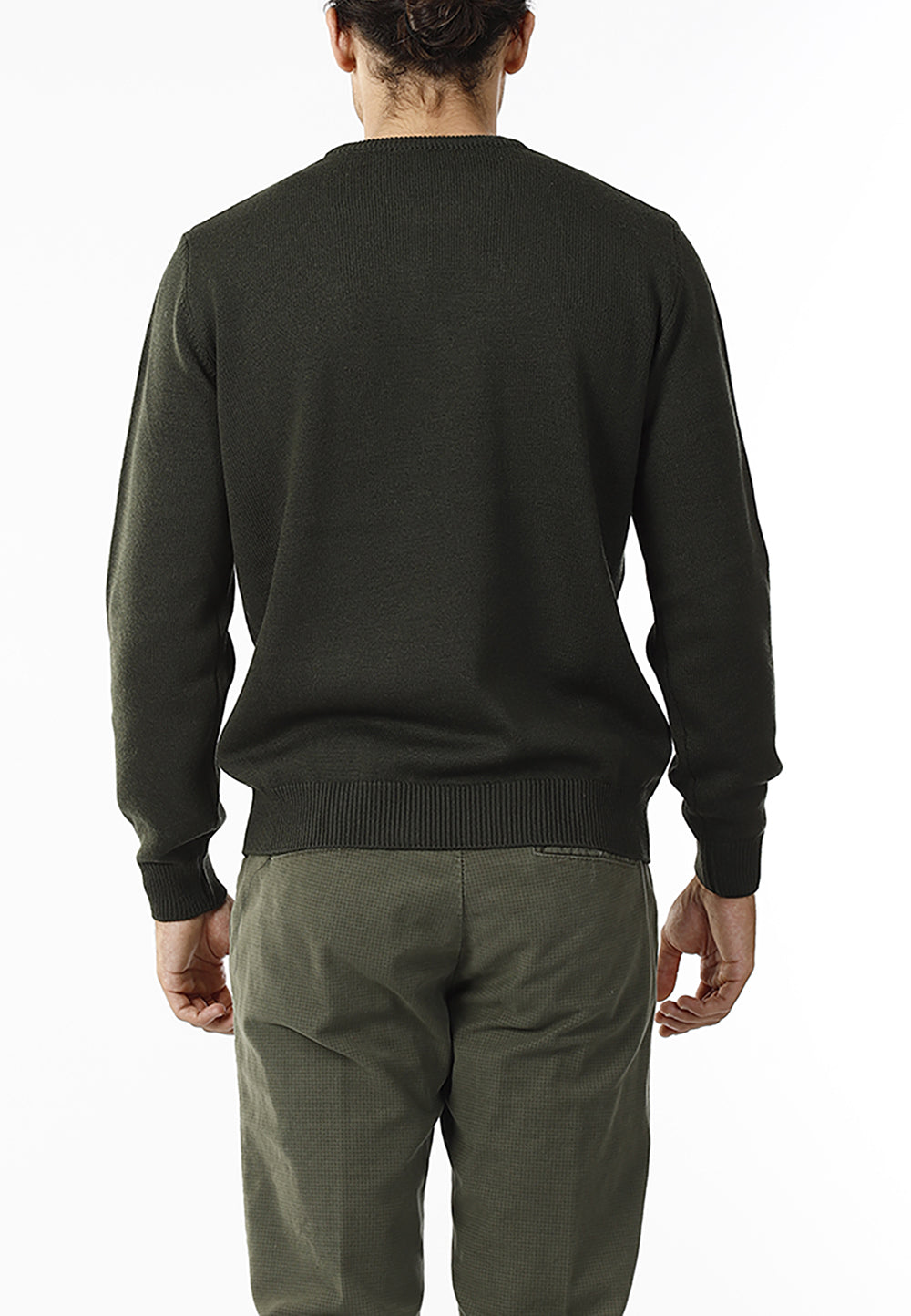 AGLIONE GIROCOLLO MINIMAL MISTO LANA_MILITARE