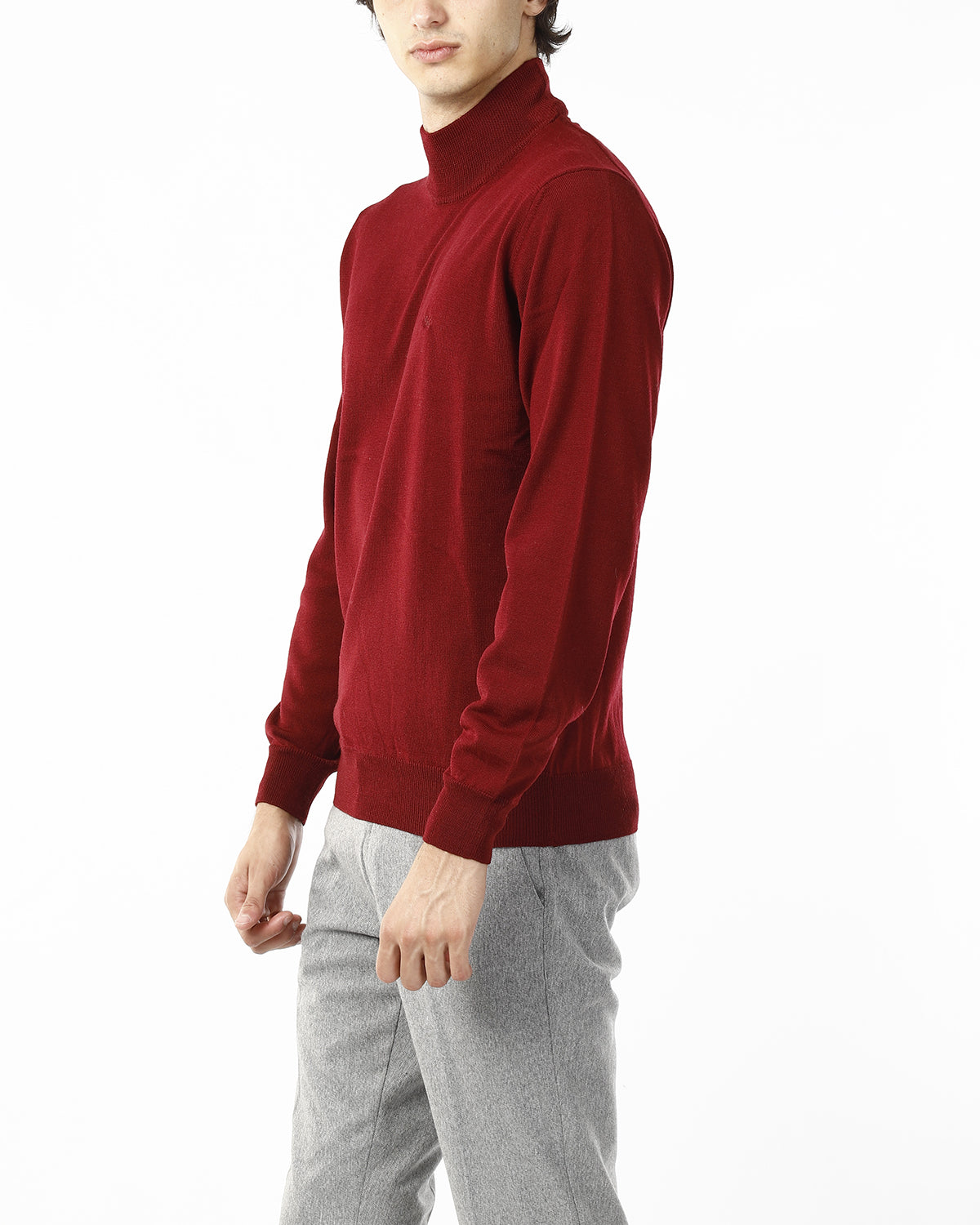 MAGLIONE COLLO LUPETTO_BORDEAUX