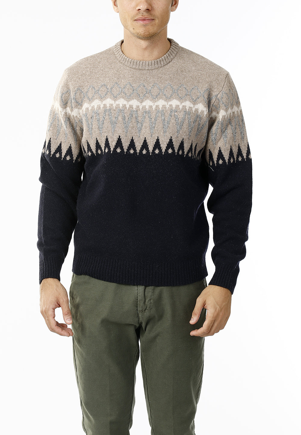 MAGLIONE GIROCOLLO FANTASIA INVERNO_BLU