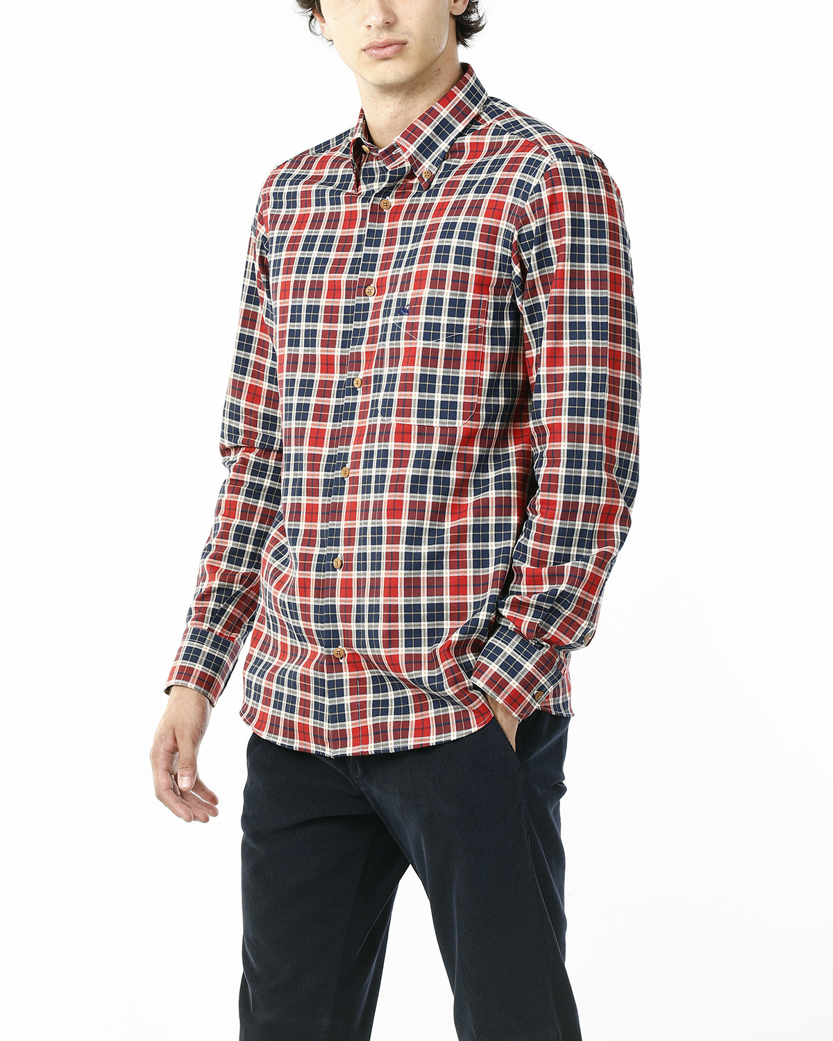 CAMICIA IN FLANELLA SCOZZESE_ROSSO