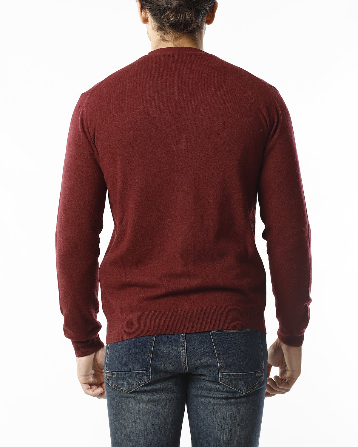 CARDIGAN MAGLIA RASATISSIMA_BORDEAUX