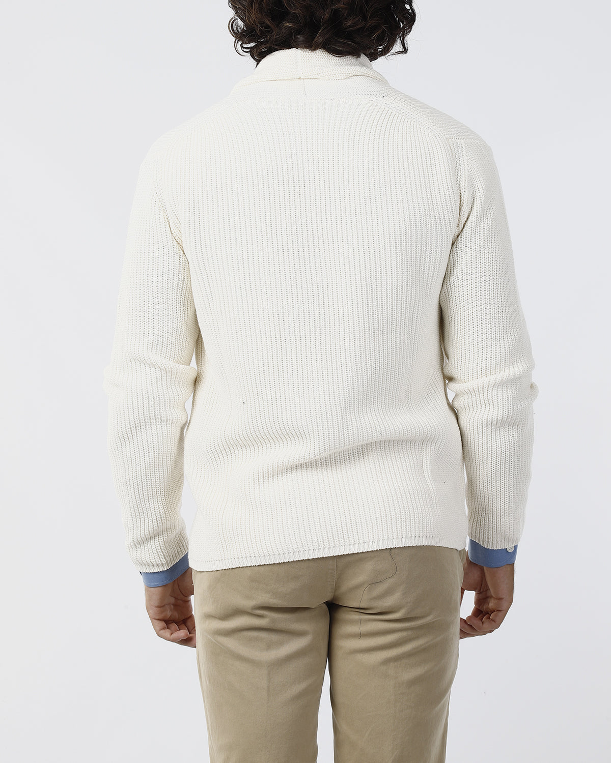 GIACCA DOPPIO PETTO IN MAGLIA_ECRU